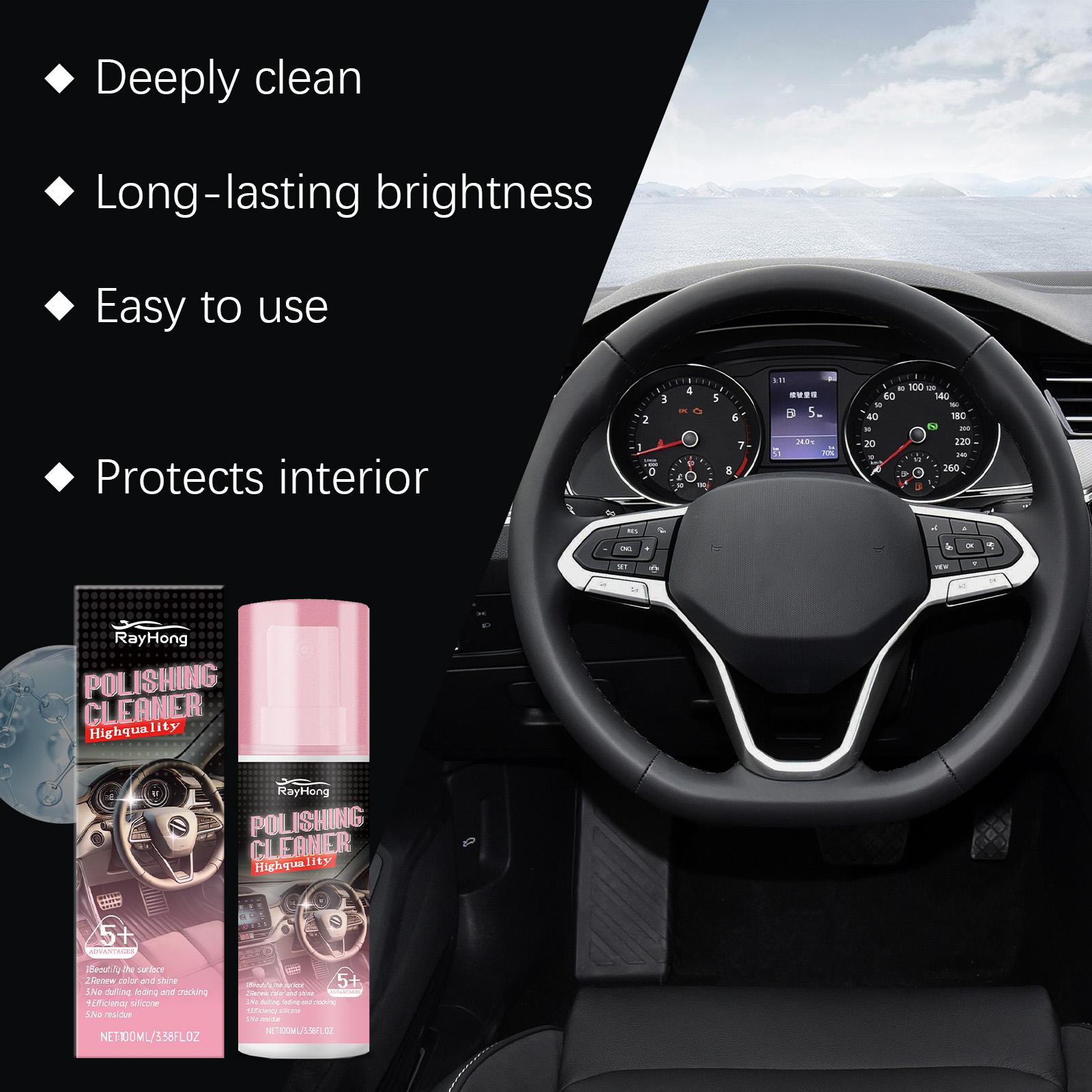 Car Interior Polishing Agent, Car Leather Interior Care, Cleaning & Maintenance, Polish Refreshing Agent, Automotive Accessories, Dashboard Leather Cleaner