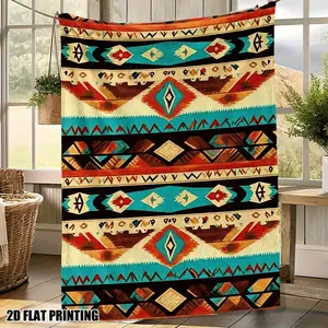 1pc Ultra-Soft Southwestern Tribal Decor Throw Blanket  All-Season Comfort Suitable As A Warm Cozy Blanket For Home Sofas, Bedding, Office Napping, Travel, And Camping - Perfect Holiday For Home Decor, Elegant Geometric Pattern, Contemporary Style