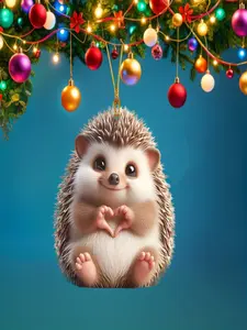 Cute Hedgehog Crystal Pendant, Multifunctional Decoration, Suitable for Car, Backpack, Keychain, Acrylic Flat, with Hook