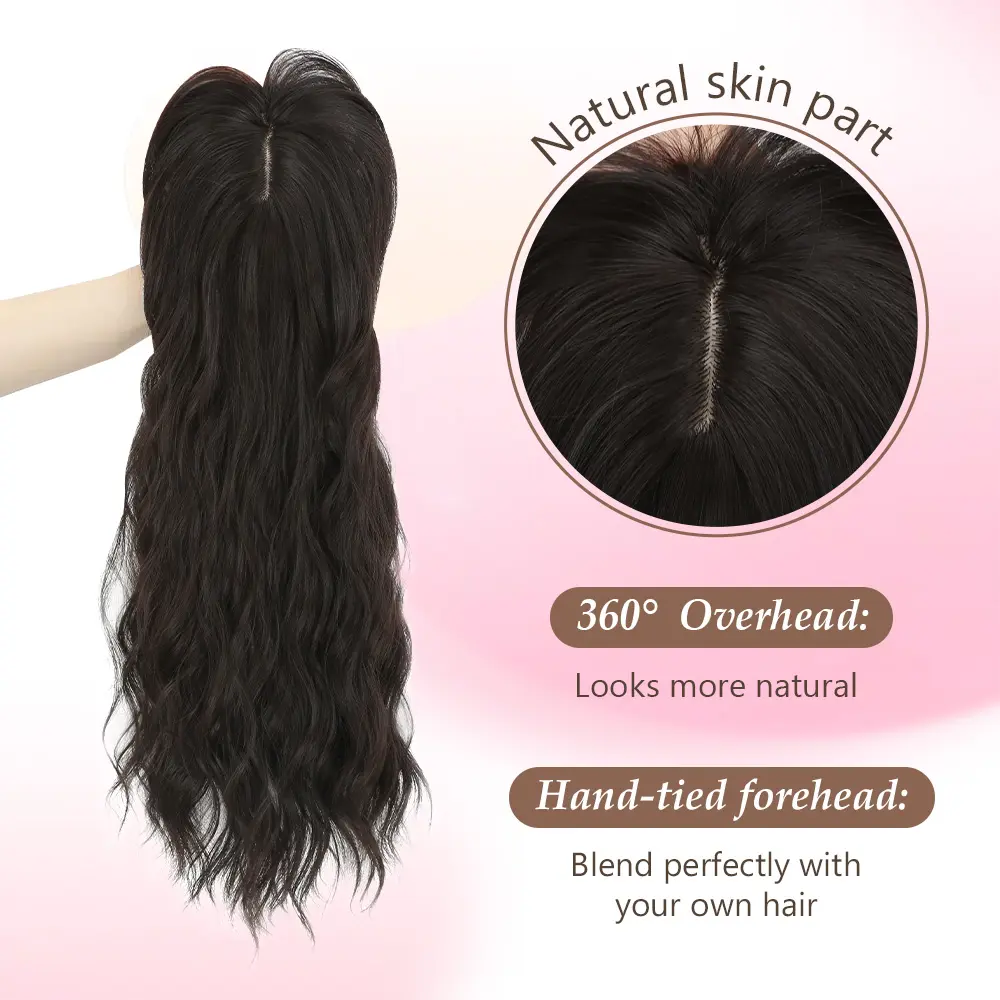 Brown Black Clip in Bangs 360° Coverage Mini Wavy Hair  display picture 2