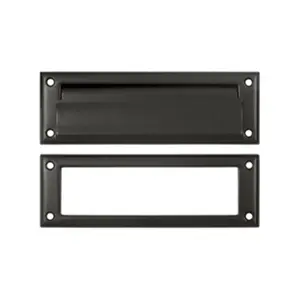 212 MAIN Corrosion-Proof Solid Brass Weatherproof Mail Slot - 8.87 in., Oil Rubbed Bronze Finish, Interior Frame Included, Includes Bolts and Mounting Hardware
