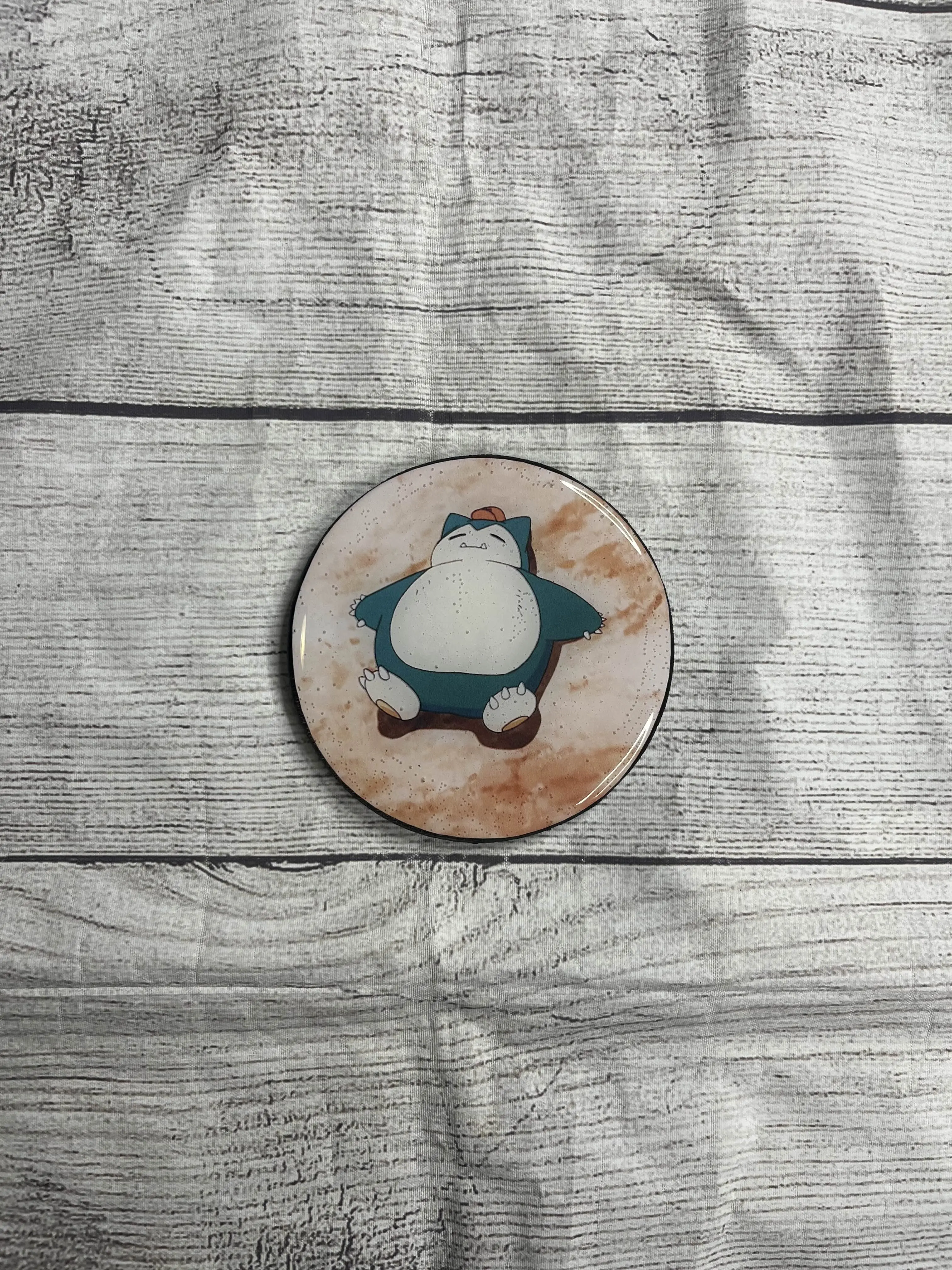 Glossy Snorlax Epoxy Resin Wooden Coasters - Durable Kitchen Tableware for Kitchen Table Protection