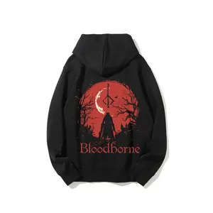 Bloodborne Blood Moon Printed Unisex Casual Hoodie