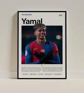 Lamine Yamal Poster, Football Art Print, Sports Wall Decor, Young Football Star (Frame Not Included)