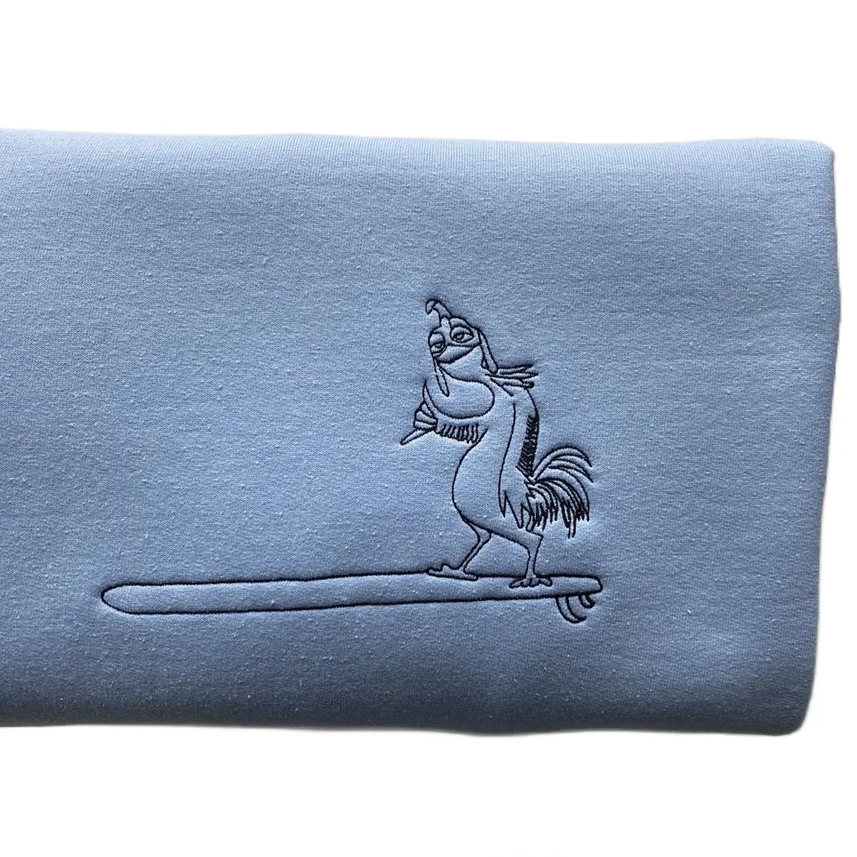 Surfs up chicken embroidered sweatshirt