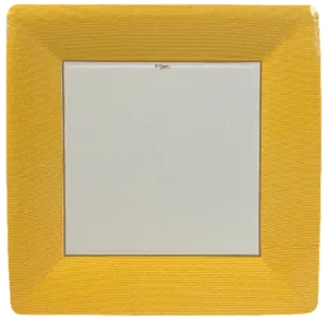 Grosgrain Border Yellow Sq Dinner Plates Square