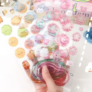 Kawaii 3D Stacking Stickers,Japanese Cute Stationery,3D Puffy Relief Stickers,Room Desk Decor,DIY Crystal Sticker Set,Sakura Themed 3D Stickers,Craft Supplies,DIY Decorative Stickers