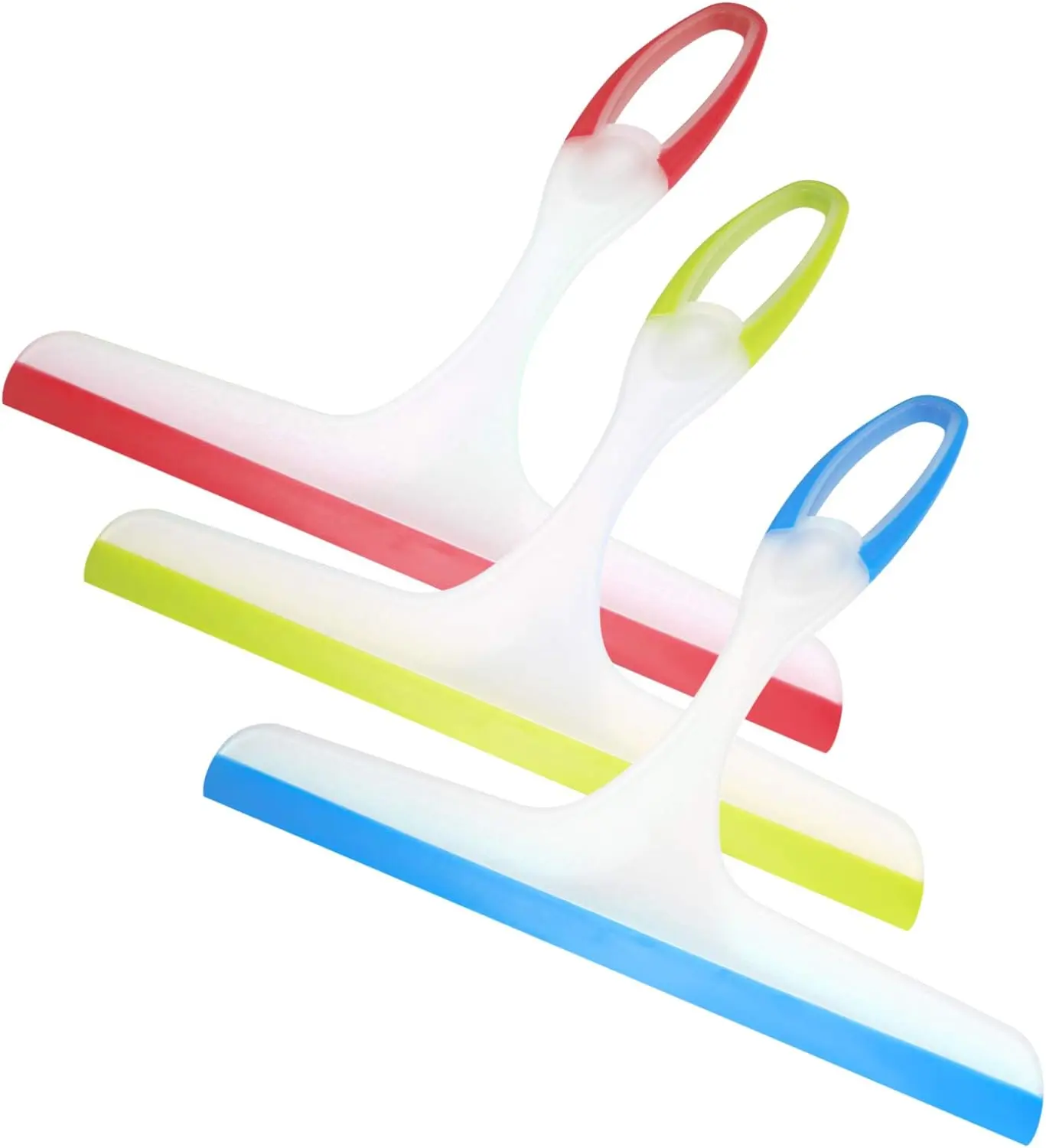 3 Pcs Squeegee for Shower Glass Door, Window Cleaning Squeegee, Hand Held Rubber Glass Shower Squeegee, Car Windshield Squeegee for Bathroom Shower Door Window Mirror Tile Cleaner Squeegee