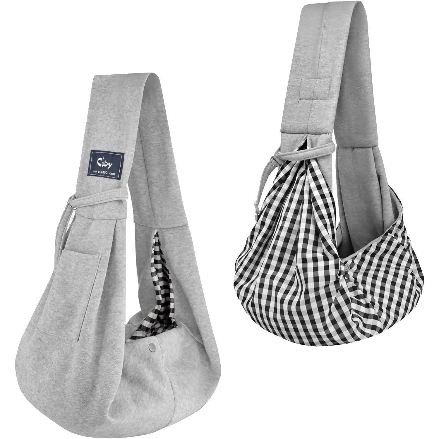 CUBY Dog and Cat Sling Carrier - Critter Cuddler Sling - Hands Free Reversible Pet Papoose Bag - Suitable for Puppy, Small Dogs Cats Outdoor -