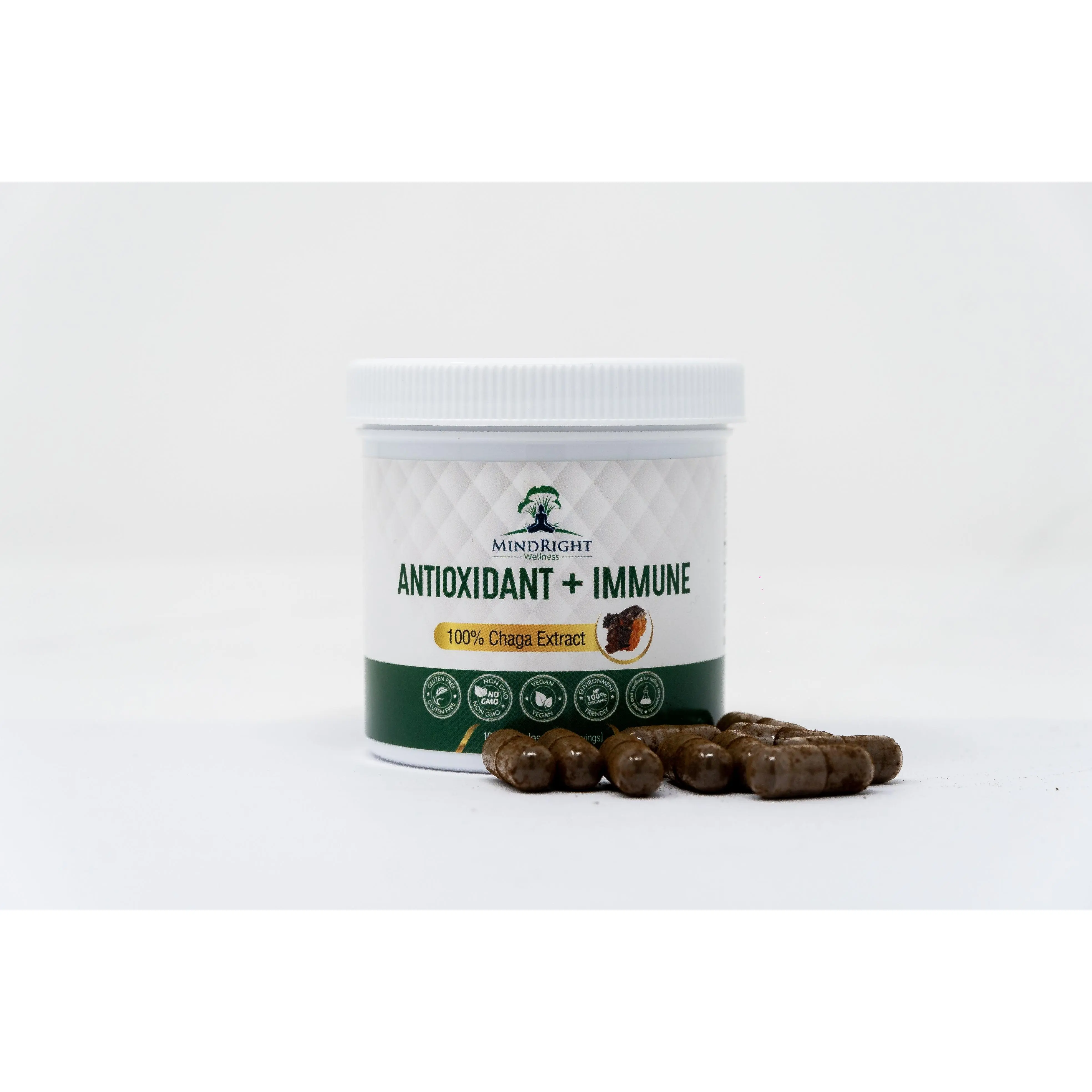 MindRight Chaga Extract Capsules or Powder