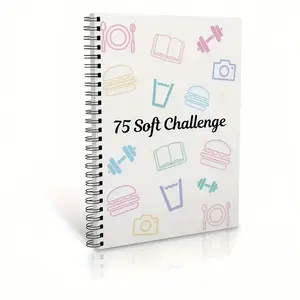 75 Soft Challenge Planner & Journal – A4 Time Management Productivity Notebook, Spiral Bound Weekly and Monthly Planner for Efficiency Tracking, Office Stationery & Supplies