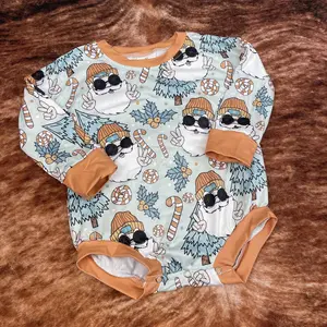 baby clothes santa claus orange newborn baby christmas bubble long sleeve romper baby fashion