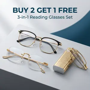 3-Pack Reading Glasses | Buy 2 Get 1 FREE Clearance Deal, Anti-Blue Light & Lightweight Presbyopia Eyeglasses for Daily Use, Men & Women