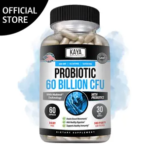 Kaya Naturals Probiotic 60 Billion – Multi-Strain Probiotic Supplement for Men and Women – 60 Capsules