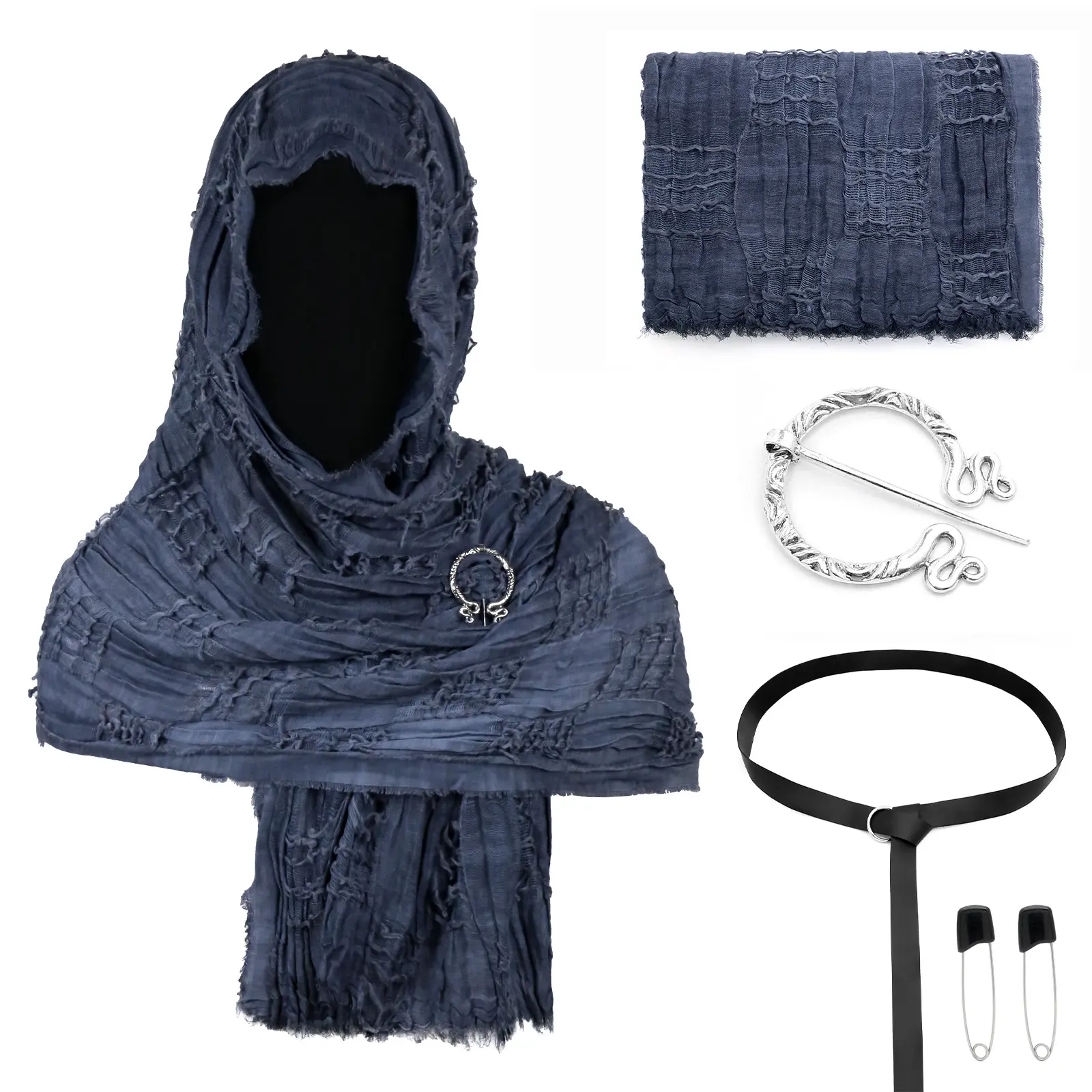 CST152BU Deep Blue Battle Damage Scarf (