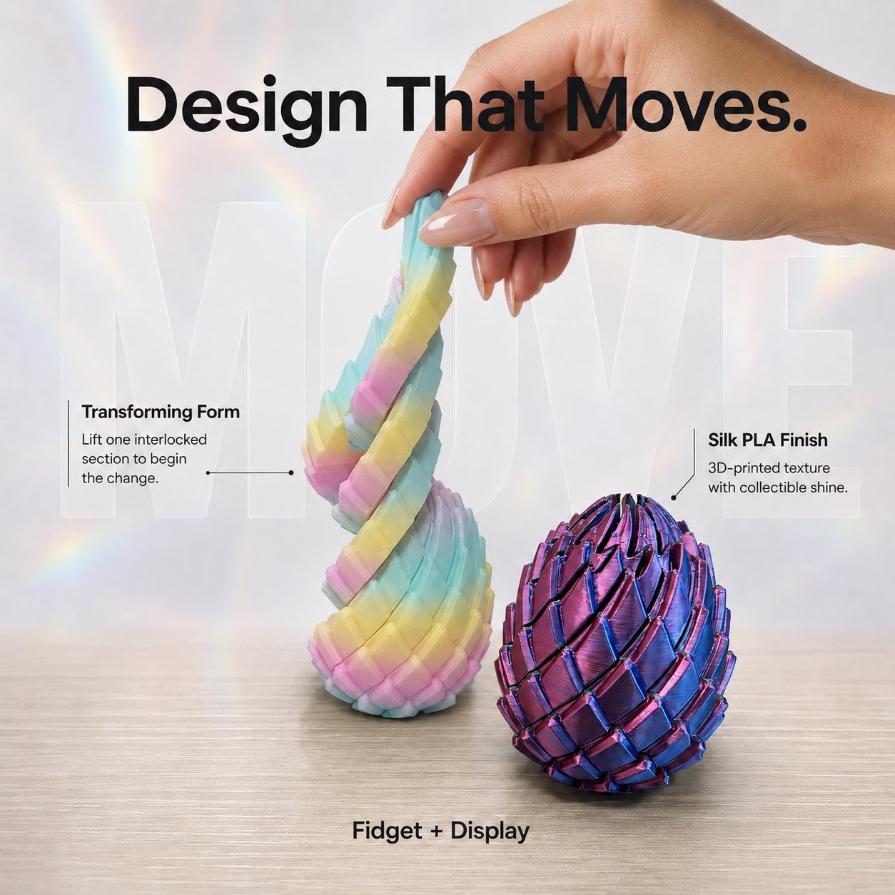3D Printed Dragon Egg Fidget Toy — Satisfying Tactile & ASMR Sensory Toy for Stress, Anxiety & Focus | Transforming Self-Regulation Desk Fidget for Kids, Teens & Adults | Non-Toxic PLA, BPA-Free, Ages 3+ | 3 in (7.5 cm), 1.6 oz (45 g), Kids Toys, Gifts 3D Printed Dragon Egg Fidget Toy — Satisfying Tactile & ASMR Sensory Toy for Stress, Anxiety & Focus | Transforming Self-Regulation Desk Fidget for Kids, Teens & Adults | Non-Toxic PLA, BPA-Free, Ages 3+ | 3 in (7.5 cm), 1.6 oz (45 g), Kids Toys, Gifts