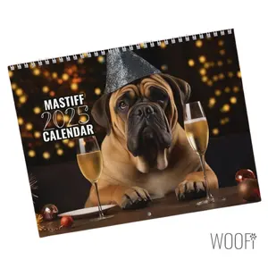 Mastiff Calendar 2025, Mastiff Wall  Gift, 12 Month Hanging Wall Calendar, Desk Calendar, Dog lover, Support Dog Shelters