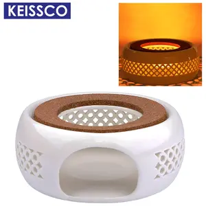 Teapot Warmer, Ceramic Teapot Heater with Cork Cushion Coffee Tea Warmer for Glass Teapot, Stainless Steel Teapot, Ceramic Teapot and Other Heatproof Dish Warming Use