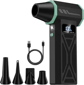 Compressed Air Duster - 150000 RPM Electric Air Duster with Brushless , LCD Display, LED Light, 4 Speed Adjustable Cordless Blower - Rechargeable Air Duster for Equipment, , Outdoors and