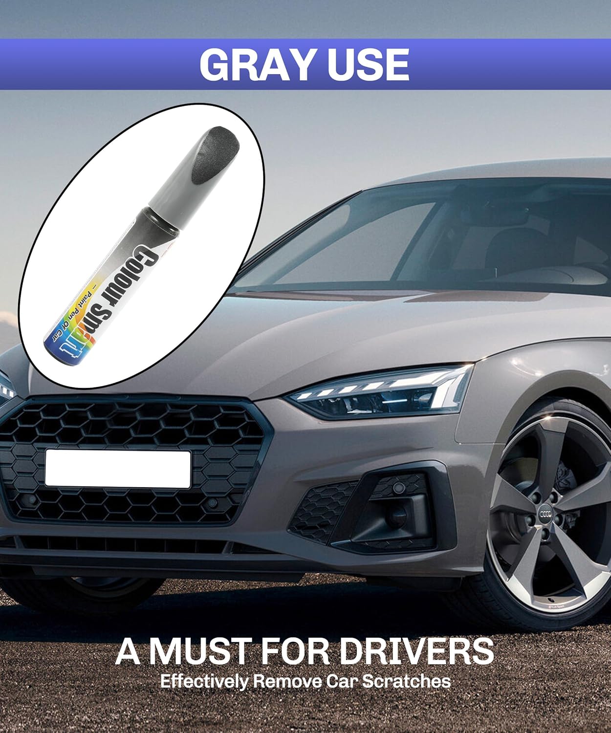 Car Scratch Repair,Scratch Remover for Vehicles,Car Remover Scratch Paint Pen Car Touch Up Paint Fill Paint Pen,Car Accessories Touch-up Pen Car Scratch Remover for Deep Scratches (Gray)