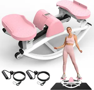 SAYGOGO 3D Motion Rocking Stair Stepper for Home Gym, Low-Impact Balance Board with Resistance Bands for Full Body Workout, 300 LBS Loading Capacity