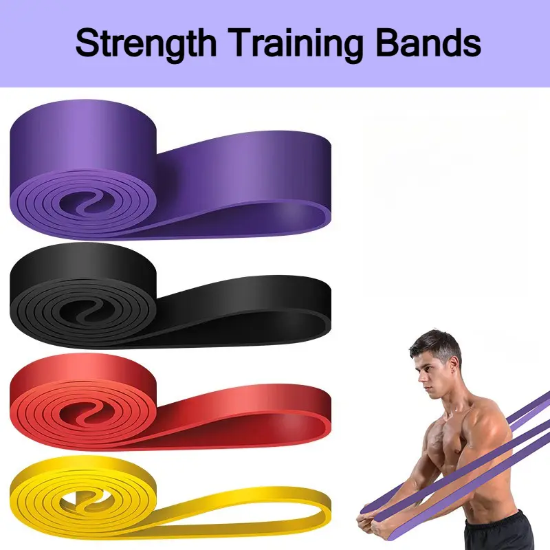 4-Pack High Intensity Resistance Bands Set for Power Training - Elastic Bands for Deadlifts, Pull-Up Assistance, Squats, Bench Press, Home Gym Equipment for Muscle Building and Toning, Fitness Equipment