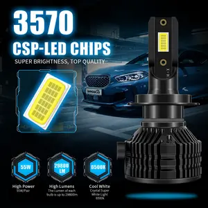 2pcs H1 H3 H4 H7 H8 H9 H11 9005 9006 9012 LED Headlight Bulbs 3570 Chips Super Bright Plug & Play Direct Replacement，For Off-Road Use Only