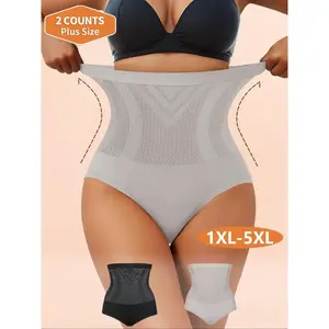 Plus Size Solid Color High Waist Roll Control Shapewear, High Waist Shapewear, Women’s Shapewear Bottoms, High Stretch Shapewear for Daily Wear GARMENTARY