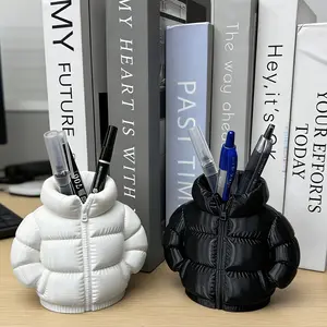 Jacket-Shaped Pen Holder Creative 3D Printed Novelty Coaster Set for Classroom Students Desktop Stationery Cute Home Office Desk Decoration Organizer