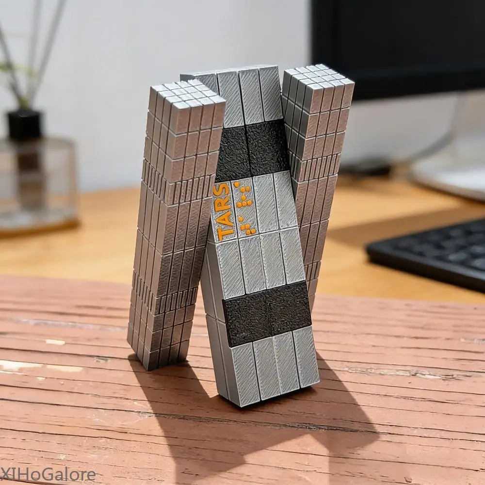 Desk Decor Interstellar Tars Robot 3D Printed Model Metallic Finish Collectible Durable Plastic SciFi Office Fans Gift Idea