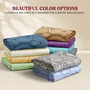Deep Pocket 6 Piece Bed Sheet Set 1800 Series Microfiber Comfort Paisley Sheets