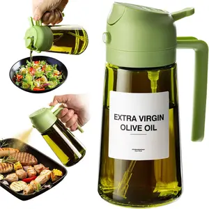 Original 16oz/470ml Olive Oil Dispenser Bottle for Kitchen Gadgets and Air Fryer Accessories - Olive Oil Sprayer for Cooking w/Stickers