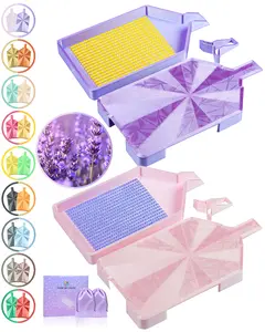 Crystalline Diamond Art Trays With Lids Diamond Painting Accessories, 2-Piece Diamond Painting Trays With Lids, Silky Diamond Art Accessories and Tools for 5D Diamond Painting Beads