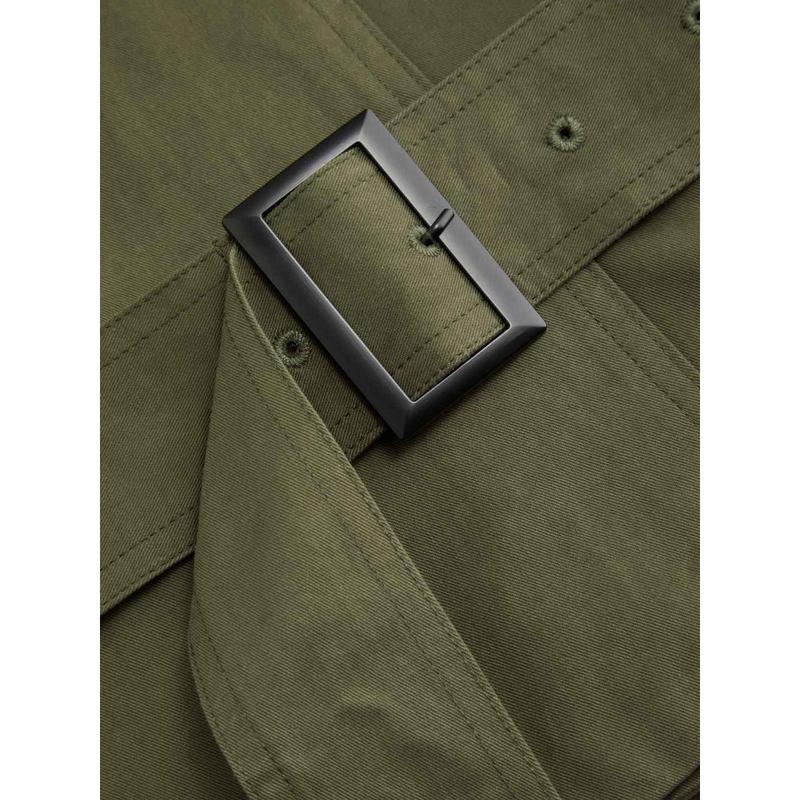 Cider Multi-way Cotton Stand Collar Double Breasted Oversized Windbreaker With Belt