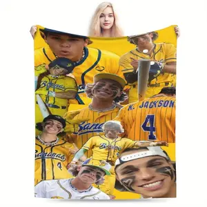 Kyle Jackson Baseball-Themed Flannel Blanket - Soft All-Season Throw with Player Action Graphics, Lightweight for Home, Office, Travel - Perfect Sports Fan Gift for Baseball Players & Fans, Office Comfort, Vibrant Design, Skinfriendly Material