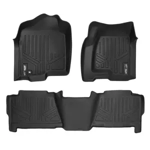 212 MAIN Smartliner SA0178-B0178 3-Piece Polyethylene Car Floor Mat Liner Set, Full Coverage Spill-Proof Car Interior Accessory for 2002-2006 Chevy Avalanche, Black, Easy Install, Floor Protector