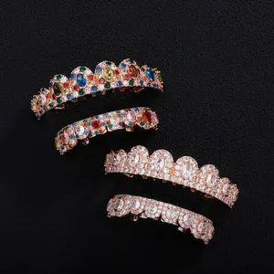 Gemstone braces for men, rap gold teeth GRILLZ, Christmas zircon teeth grills