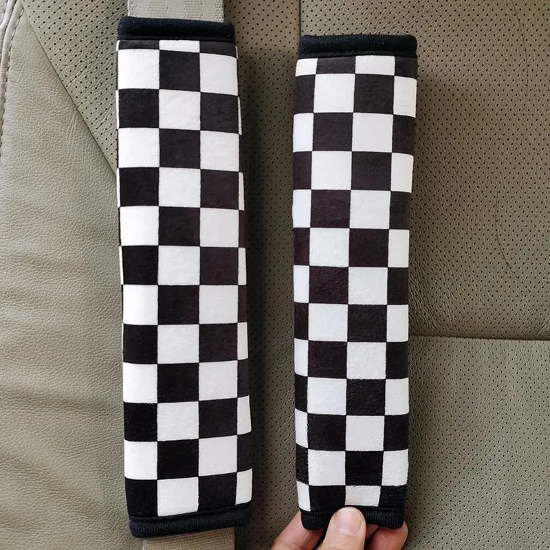 Car Seat Belt Shoulder Pad, Creative Plaid Pattern Car Seat Belt Cover, Auto Interior Accessories, Car Interior Accessory, Universal Car Interior Seat Belt Accessories for Women & Men