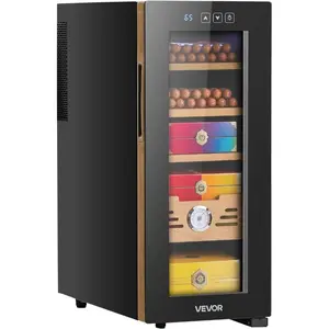 VEVOR Electric Humidor, 16L, 100 Counts Electric Cigar Humidor Cabinet with Cooling Temperature Control, Spanish Cedar Wood Shelves Drawers, Mechanical Hygrometer, 2 Layers, Cooler for HouseholdVEVOR Super Brand Day