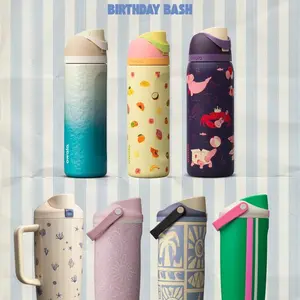 Owala Birthday Bash Limited Edition FreeSip Water Bottle 24oz 32oz Stainless Steel Insulated Leak Proof Travel Tumbler Gift