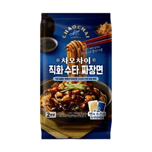 CHAOCHAI Korean Grilled Flavor Jjajangmyeon Noodles - 2 Servings (720g) - Authentic Charcoal Roasted Sauce, Instant Ramen & Stir-Fried Pasta Alternative