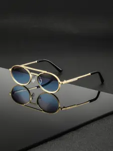 Men's Metal Oval Frame Glasses, Casual Style Lightweight Eyewear, Classic Fashion Glasses, Vintage Elegant Design for Daily Wear, College Parties, Afternoon Tea, Vacation