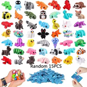 15pcs Mini 3D Printed Animals Blind Bags for Kids, Flexi Articulated Fidget Toys, Perfect Party Favor & Gift Ideas (random Selection)