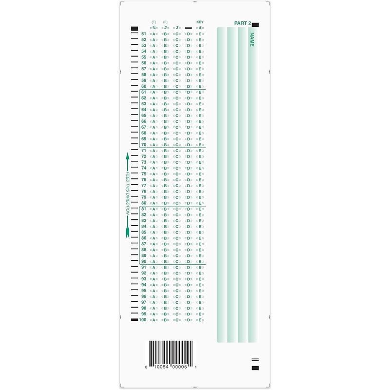 Official Scantron Brand 882-E Answer Sheet
