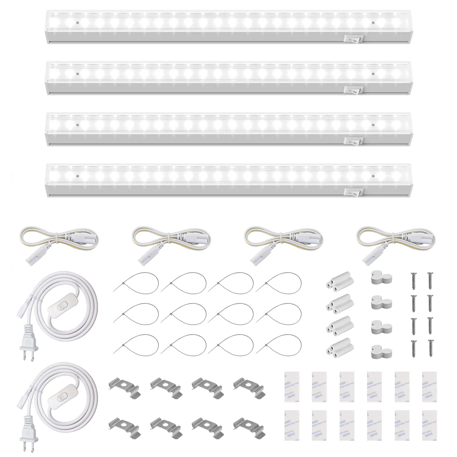 Barrina T5 Grow Lights, 1FT, 5000K White Full Spectrum, Plant Growing Lamp, LED Grow Light Bulbs Plug and Play, 4 Packs