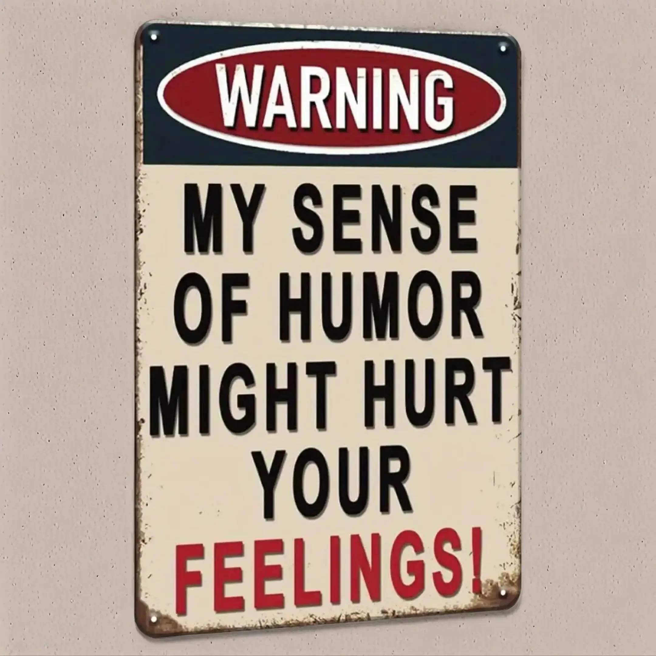 Vintage Slogan Sign, 1 Set Funny Sarcastic Sign for Garage Man Cave Offices, Iron Construction Personalized Sign, Humor Wall Art for Home Decor, Signa