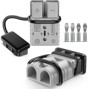Nilight Anderson Connector 120AMP 4AWG Anderson Plug 12V-36V Battery Quick Connect/Disconnect Wire Harness Plugs Connectors Kit for 4 Gauge Cables Car Marine ATV Trailer Towing Winch Motor 2 Pack Grey