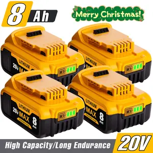 Replacement Li-Ion Battery for Dewalt 20V XR Series Power Tools - 4 Pack, 8.0 Ah Capacity Replacement Li-Ion Battery for Dewalt 20V XR Series Power Tools - 4 Pack, 8.0 Ah Capacity