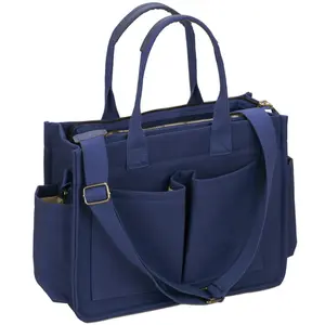 Women's Large Canvas Tote Bag Crossbody Bag, Adjustable Crossbody, Shoulder Bag with Compartments, Work Laptop Crossbody Bag, Mommy Bag, Daily Bag, Handbag, Adjustable Strap Satchel