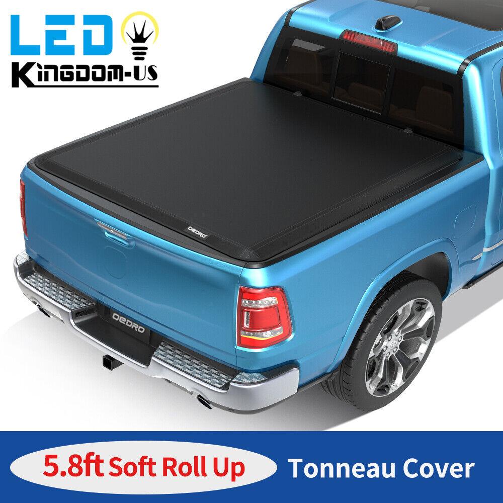 [Fits 2019-2026 Chevrolet Silverado & GMC Sierra 1500] 5.8 Ft Bed Soft Roll Up Truck Bed Tonneau Cover